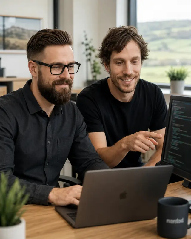 Russ and Owen from PerformOS working together